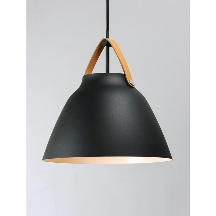 Nordic Tan Leather / Black Single Pendant - Pendants