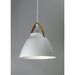 Nordic Tan Leather / White Single Pendant - Pendants