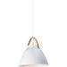 Nordic Tan Leather / White Single Pendant - Pendants