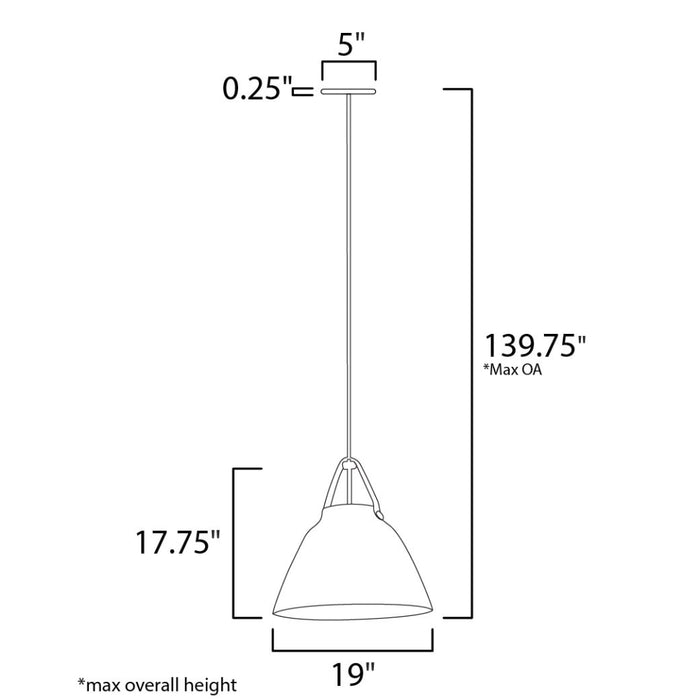 Nordic Tan Leather / White Single Pendant - Pendants