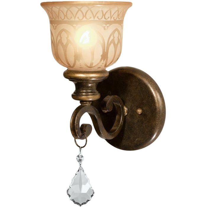 Norwalk 1 Light Clear Crystal Bronze Umber Sconce - Wall Sconce