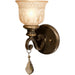 Norwalk 1 Light Golden Teak Crystal Bronze Umber Sconce - Wall Sconce