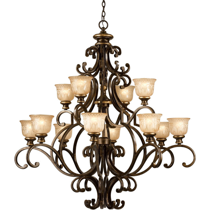 Norwalk 12 Light Bronze Umber Chandelier - Chandeliers