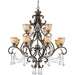 Norwalk 12 Light Clear Spectra Crystal Bronze Umber Chandelier - Chandeliers