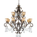 Norwalk 12 Light Clear Spectra Crystal Bronze Umber Chandelier - Chandeliers