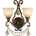 Norwalk 2 Light Golden Teak Crystal Bronze Umber Sconce - Wall Sconce