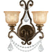 Norwalk 2 Light Swarovski Strass Crystal Bronze Umber Sconce - Wall Sconce