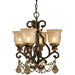 Norwalk 4 Light Golden Teak Crystal Bronze Umber Mini Chandelier - Chandeliers