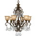 Norwalk 6 Light Clear Crystal Bronze Umber Chandelier - Chandeliers