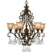 Norwalk 6 Light Clear Crystal Swarovski Strass Bronze Umber Chandelier - Chandeliers