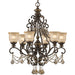 Norwalk 6 Light Golden Teak Crystal Bronze Umber Chandelier - Chandeliers