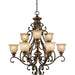 Norwalk 9 Light Bronze Umber Chandelier - Chandeliers
