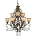 Norwalk 9 Light Clear Italian Crystal Bronze Umber Chandelier - Chandeliers