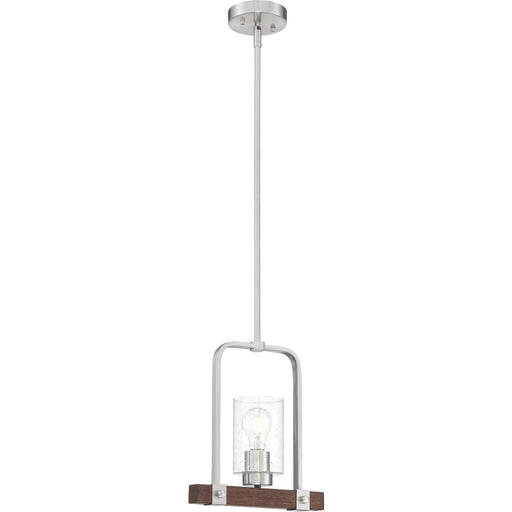 Nuvo Brushed Nickel Nutmeg Wood Pendants - Pendants
