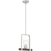 Nuvo Brushed Nickel Nutmeg Wood Pendants - Pendants