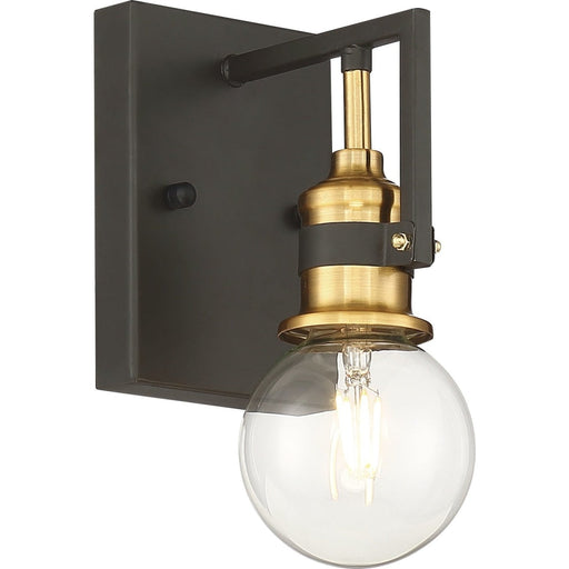 Nuvo Warm Brass Black Wall Sconce - Wall Sconce