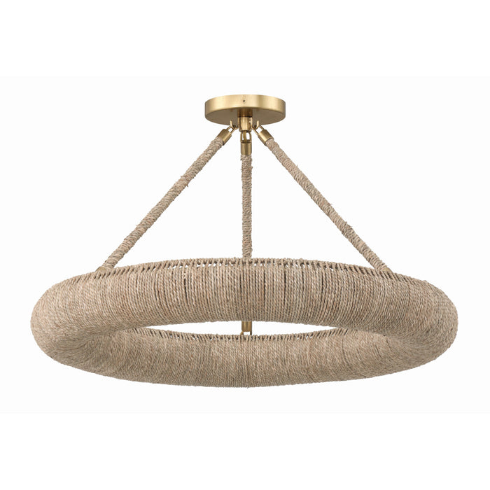 Oakley Soft Gold Jute LED Semi-Flushmount Crystorama OAK-7536-SG_CEILING