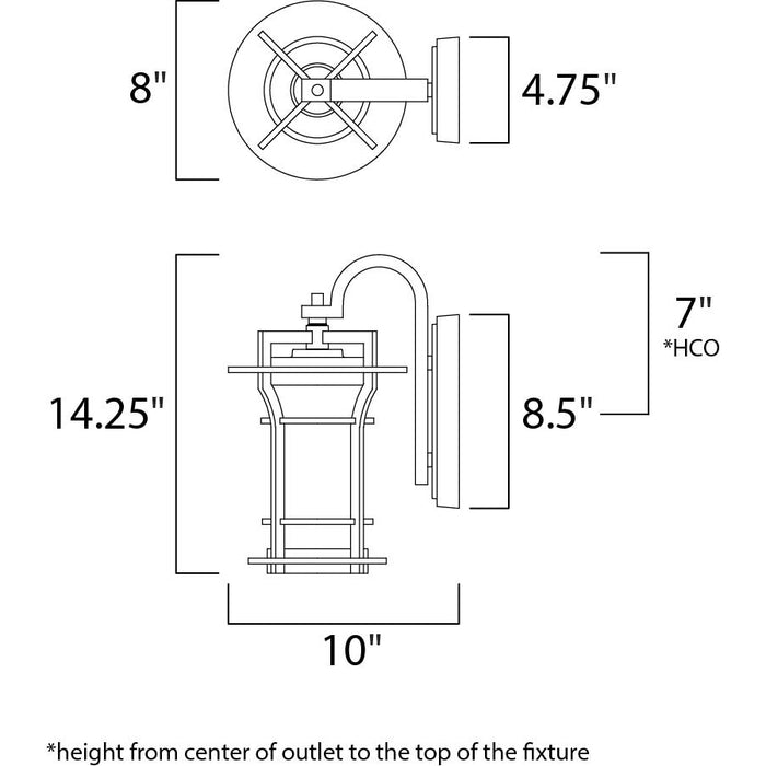 Oakville LED E26 Black Oxide LED Outdoor Wall Mount - Outdoor Wall Mount