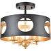 Odelle 4 Light Matte Black Antique Gold Ceiling Mount - Ceiling Mount