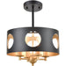 Odelle 4 Light Matte Black Antique Gold Ceiling Pendant - Pendants
