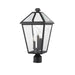 Talbot Black 3 Light Outdoor Post Mount Fixture - Outdoor Post Mount Fixture