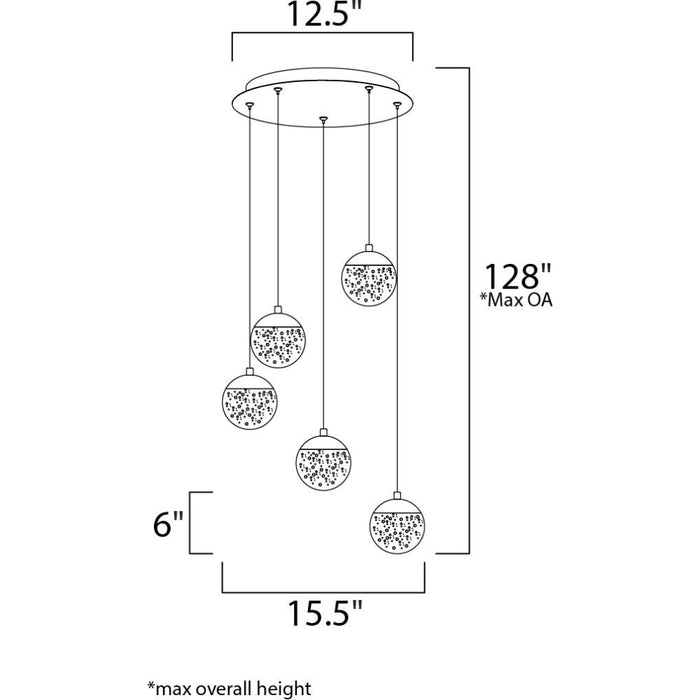 Orb II Polished Chrome LED Multi-Light Pendant - Pendants