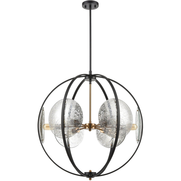 Oriah Matte Black Satin Brass Pendant - Pendants