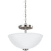 Oslo Brushed Nickel LED Semi-Flush Mount Convertible Pendant - Pendants