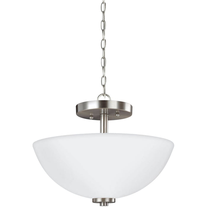 Oslo Brushed Nickel Semi-Flush Mount Convertible Pendant - Pendants