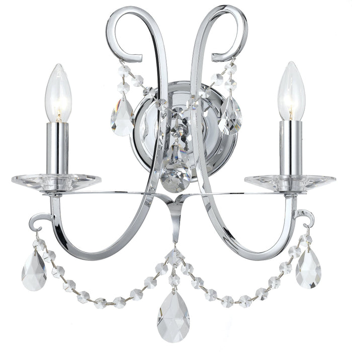 Othello 2 Light Crystal Polished Polished Chrome Sconce - Wall Sconce