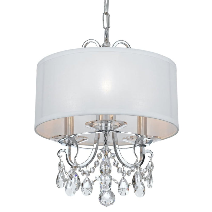 Othello 3 Light Clear Crystal Polished Chrome Mini Chandelier - Chandeliers