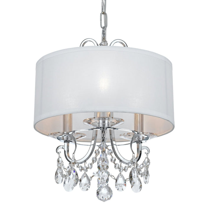 Othello 3 Light Clear Swarovski Strass Crystal Polished Chrome Mini Chandelier - Chandeliers
