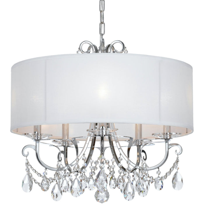 Othello 5 Light Clear Spectra Crystal Polished Chrome Chandelier - Chandeliers