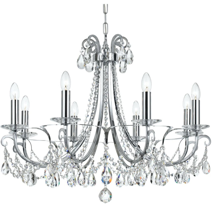 Othello 8 Light Clear Crystal Polished Chrome Chandelier - Chandeliers