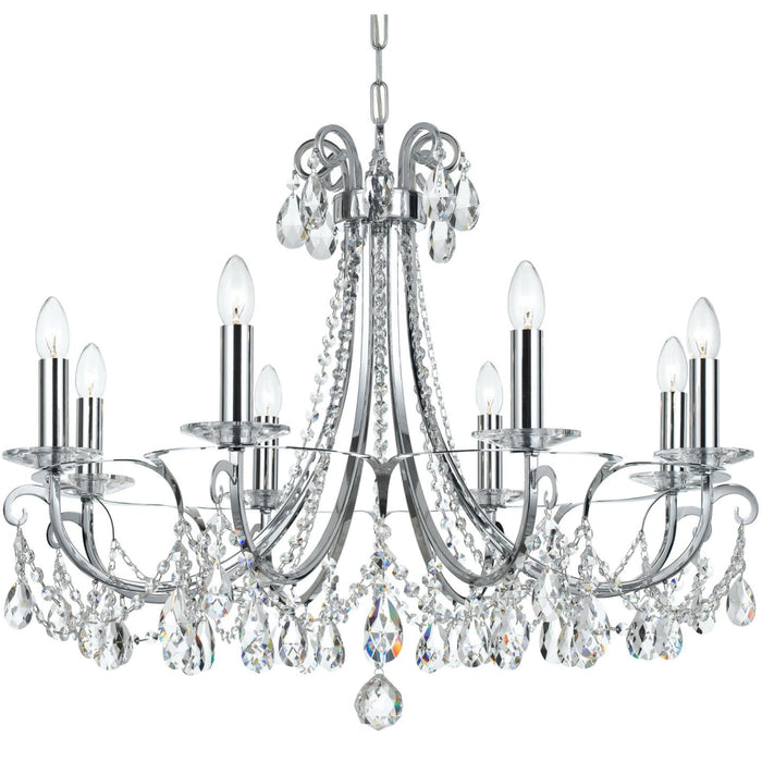 Othello 8 Light Clear Swarovski Strass Crystal Polished Chrome Chandelier - Chandeliers