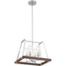 Outrigger Brushed Nickel Nutmeg Wood Pendants - Pendants