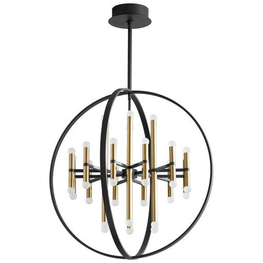 Oxygen Lighting Nero Black Aged Brass 24 Light LED Chandelier 3-685-1540