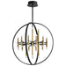 Oxygen Lighting Nero Black Aged Brass 24 Light LED Chandelier 3-685-1540