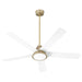 Oxygen Lighting Temple Aged Brass w/ White Blades 56 Inch 3 Blade Outdoor Ceiling Fan 3-115-640