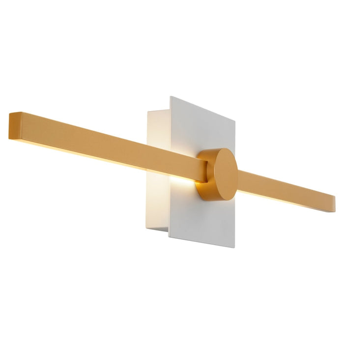 Oxygen Lighting Zora White Industrial Brass 1 Light LED Wall Sconce 3-53-650 - Wall Sconces