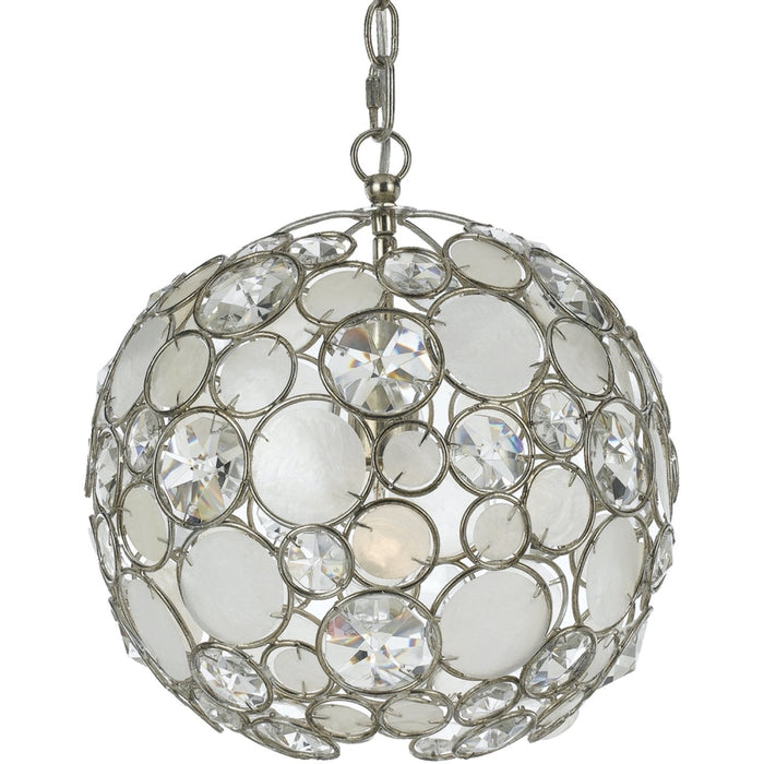 Palla 1 Light Antique Silver Sphere Mini Chandelier - Chandeliers