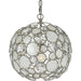 Palla 1 Light Antique Silver Sphere Mini Chandelier - Chandeliers