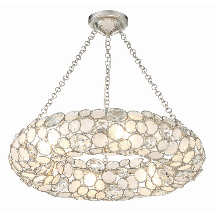 Palla Antique Silver 6 Light Chandelier Crystorama 525-SA