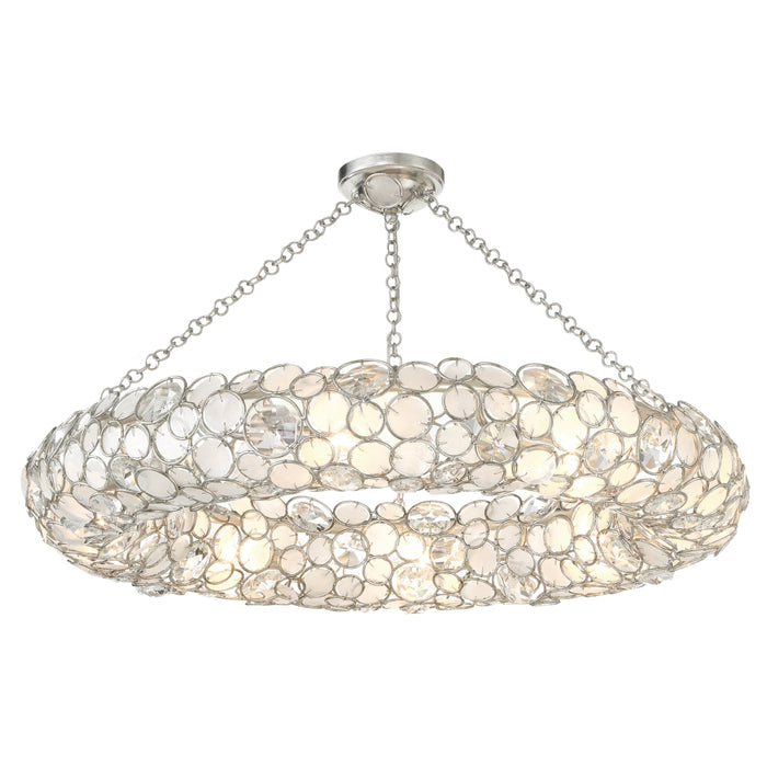Palla Antique Silver 8 Light Semi-Flushmount Crystorama 528P-SA_CEILING