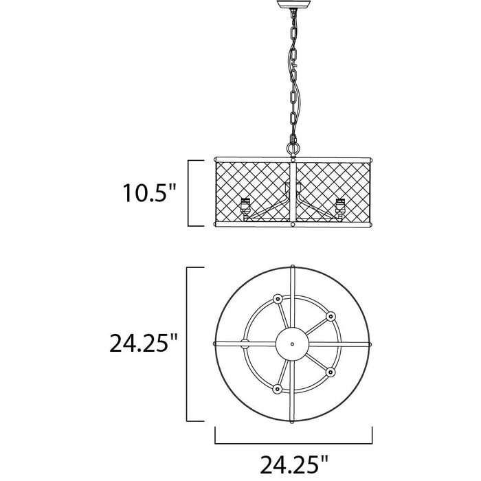 Palladium Black / Natural Aged Brass Chandelier - Chandeliers