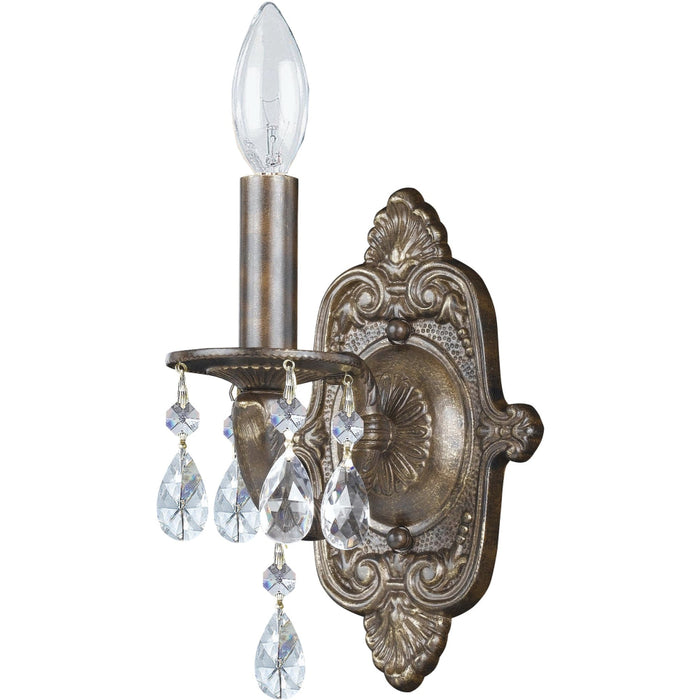 Paris Market 1 Light Swarovski Strass Crystal Venetian Bronze Sconce - Wall Sconce
