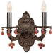 Paris Market 2 Light Amber Crystal Venetian Bronze Sconce - Wall Sconce