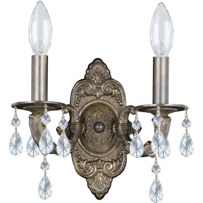 Paris Market 2 Light Spectra Crystal Venetian Bronze Sconce - Wall Sconce