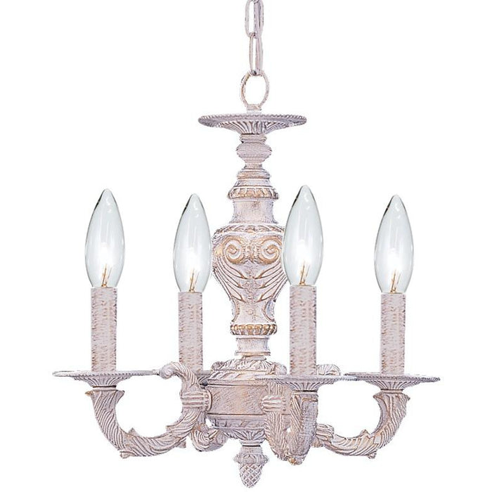 Paris Market 4 Light Antique Antique White Mini Chandelier - Chandeliers
