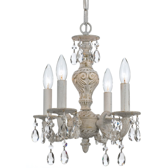 Paris Market 4 Light Spectra Crystal Antique White Mini Chandelier - Chandeliers